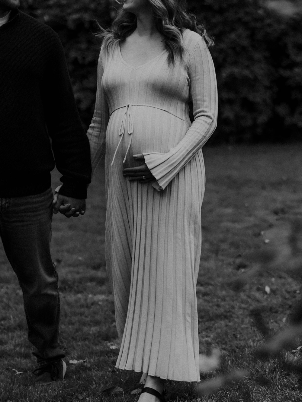 Taupe Ribbed Maternity Knit Maxi Dress